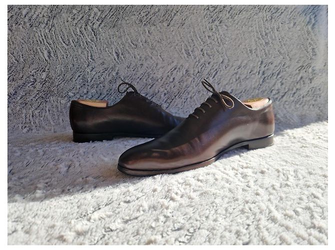 Richelieu Wholecut Finsbury "Broadway" Marrone Patinata Cioccolato - vista 12