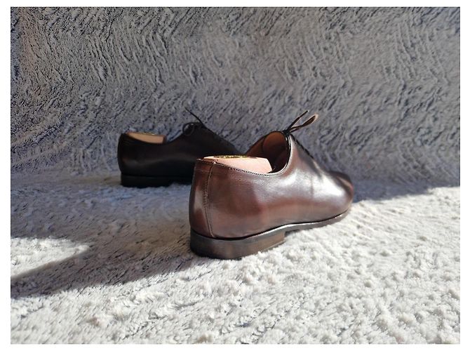 Richelieu Wholecut Finsbury "Broadway" Marrone Patinata Cioccolato - vista 13