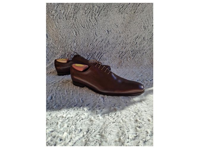 Richelieu Wholecut Finsbury "Broadway" Marrone Patinata Cioccolato - vista 14