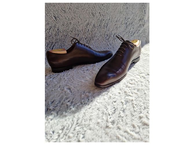 Richelieu Wholecut Finsbury "Broadway" Marrone Patinata Cioccolato - vista 3