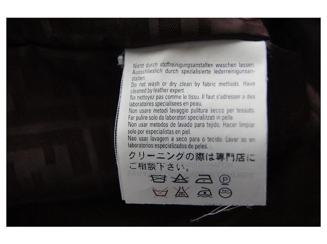 Fendi Monogram Leather Parka Jacket Brown - view 12