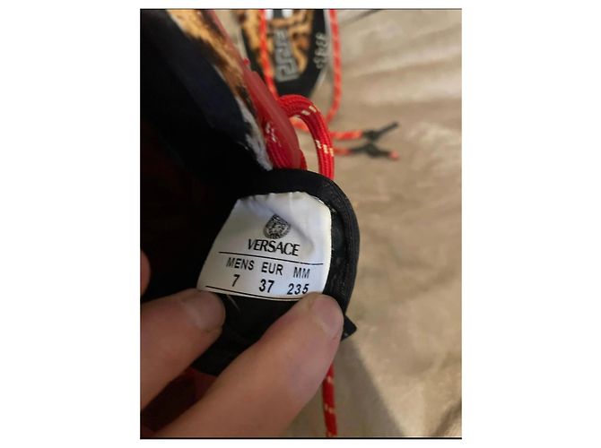 Sneakers Versace in pelle nera e rossa Nero Rosso - vista 4