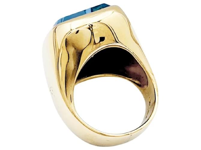 Autre Marque Anello in oro giallo e topazio - vista 4
