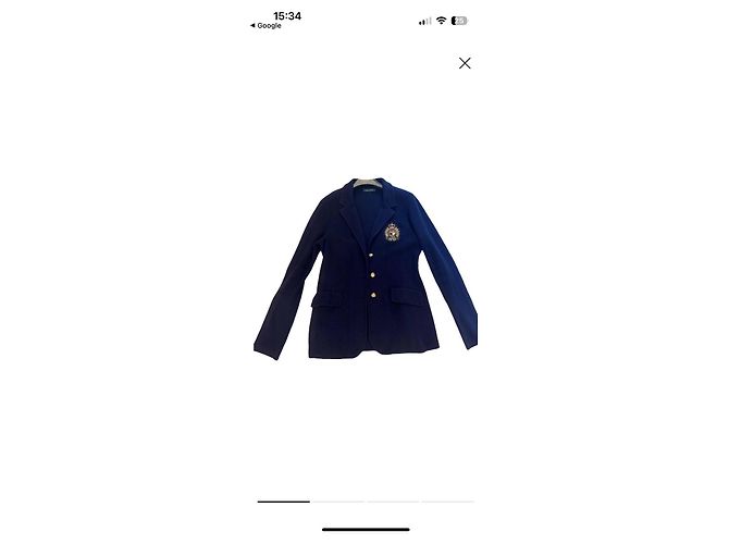 Ralph Lauren Blazer marino de algodón con parche Azul marino - vista 2