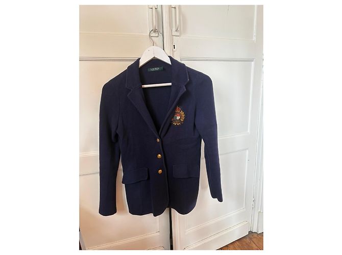 Ralph Lauren Blazer marino de algodón con parche Azul marino - vista 8
