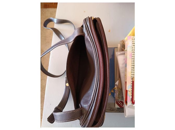 Borsa a spalla Loewe Anagram in suede dorato. Sabbia Cioccolato Gold hardware - vista 12