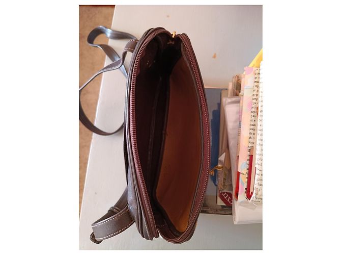 Borsa a spalla Loewe Anagram in suede dorato. Sabbia Cioccolato Gold hardware - vista 13