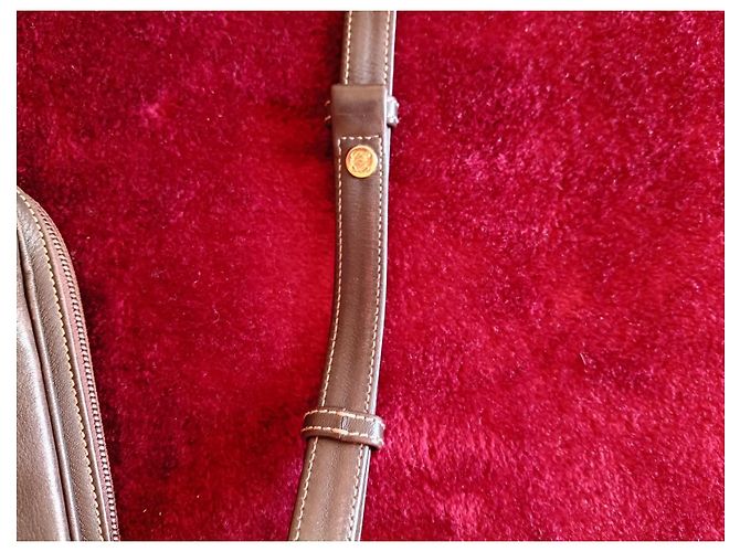 Borsa a spalla Loewe Anagram in suede dorato. Sabbia Cioccolato Gold hardware - vista 9
