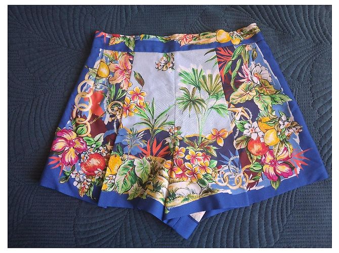 Maje Blumenmuster Shorts Blau Mehrfarben - Ansicht 2