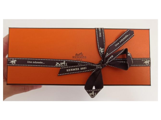 Hermès Taschenanhänger aus Leder Orange - Ansicht 6