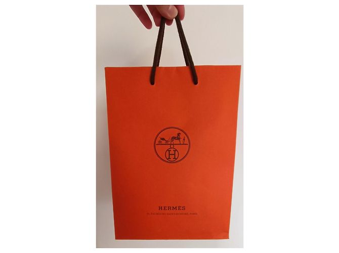 Hermès Taschenanhänger aus Leder Orange - Ansicht 7
