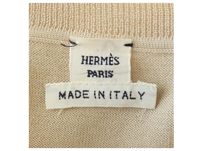 Vestido de seda y cachemira Hermès Beige - vista 4