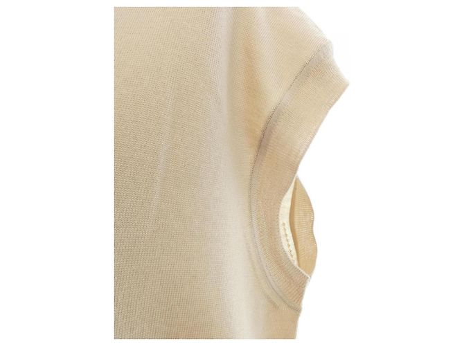 Vestido de seda y cachemira Hermès Beige - vista 6