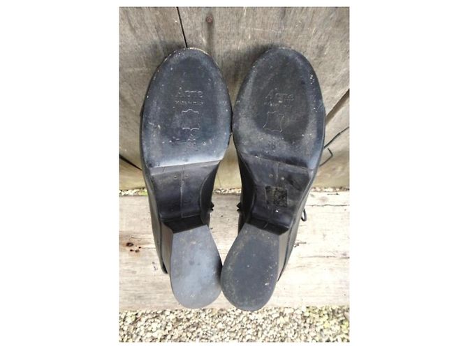 Zoccoli Acne Studios Ankle Boots Neri Pelle e Legno Nero - vista 5