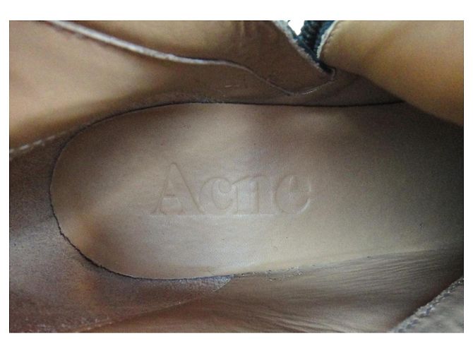 Zoccoli Acne Studios Ankle Boots Neri Pelle e Legno Nero - vista 6