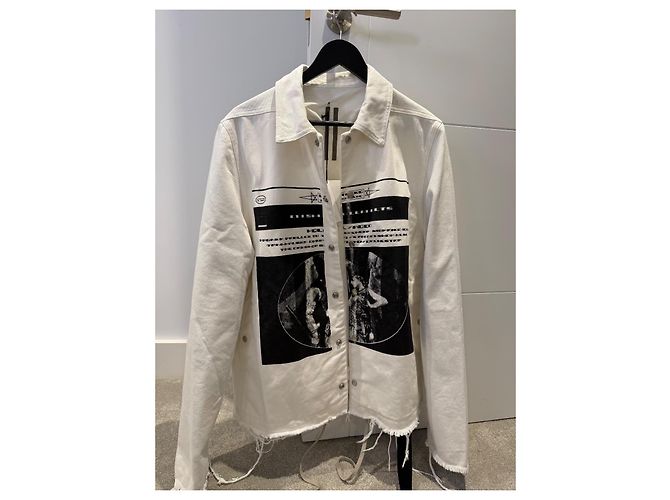 Rick Owens Snap Jacket White Denim S - view 2