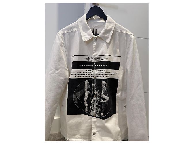 Rick Owens Snap Jacket White Denim S - view 3