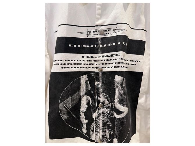 Rick Owens Snap Jacket White Denim S - view 4