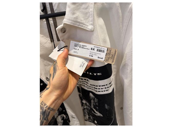 Rick Owens Snap Jacket White Denim S - view 6