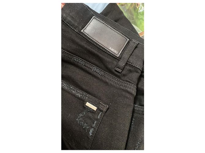 Jeans Amiri neri con serpenti e strappi Nero - vista 5