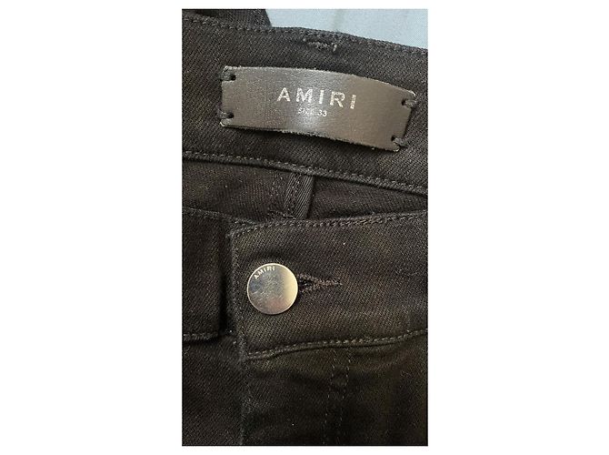Jeans Amiri neri con serpenti e strappi Nero - vista 6