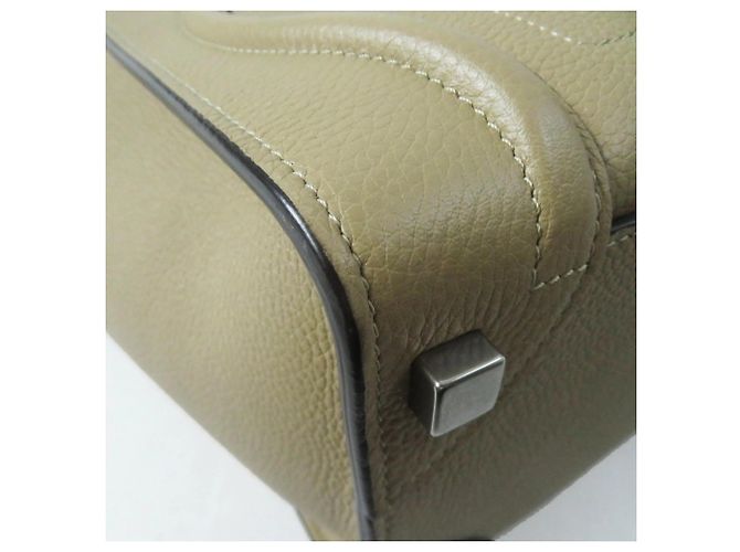 Céline Borsa a mano Celine 18979 Luggage Micro Shopper Beige - vista 8