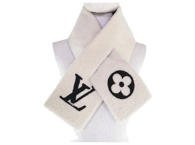 Sciarpa in shearling avorio Louis Vuitton Crudo - vista 4
