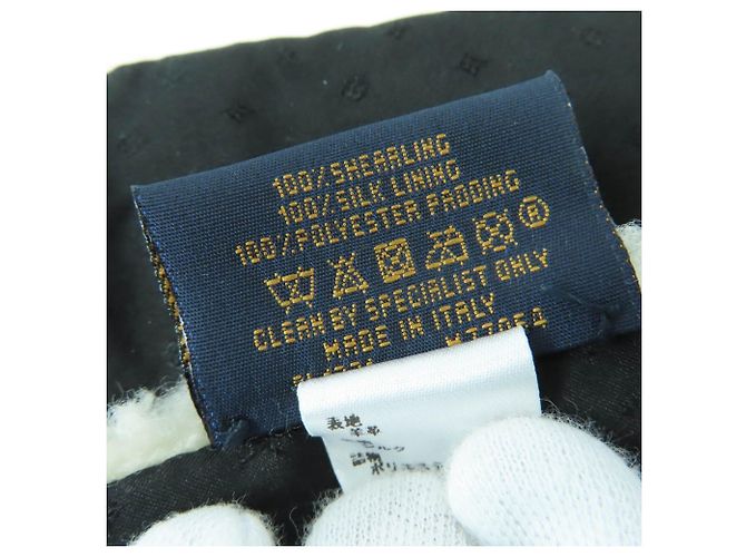 Sciarpa in shearling avorio Louis Vuitton Crudo - vista 6