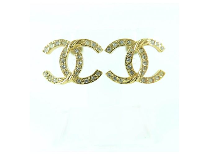 Chanel A24V Coco Mark Ohrringe mit Strass Golden - Ansicht 2