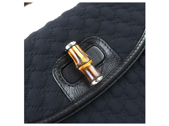 Borsa a mano 2 in 1 Gucci Microssima New Bamboo Nero - vista 10