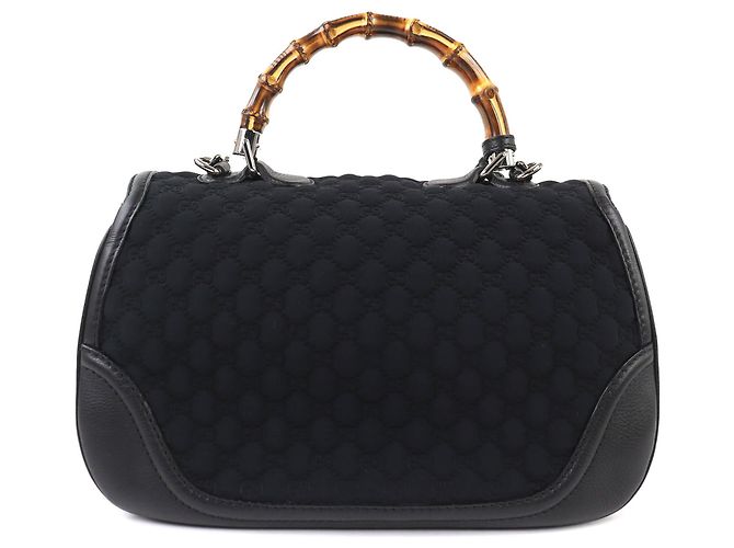 Borsa a mano 2 in 1 Gucci Microssima New Bamboo Nero - vista 3