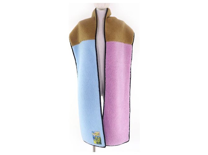 Stola grande in cotone multicolore con logo Loewe - vista 4