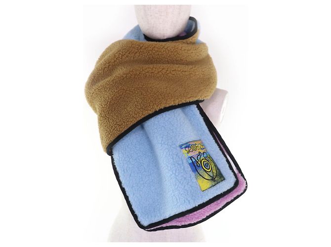 Stola grande in cotone multicolore con logo Loewe - vista 5