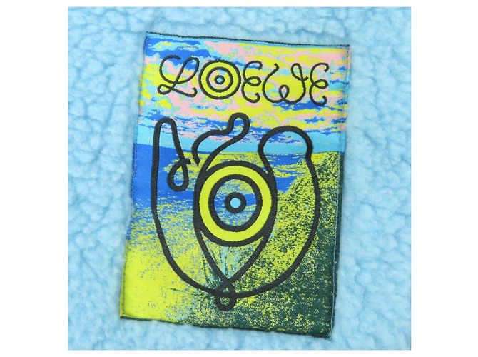 Stola grande in cotone multicolore con logo Loewe - vista 6