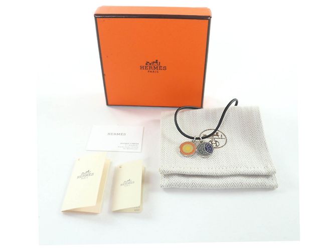 Hermès Collier Pendentif Choker HERMES Eclipse Bleu Orange - vue 2