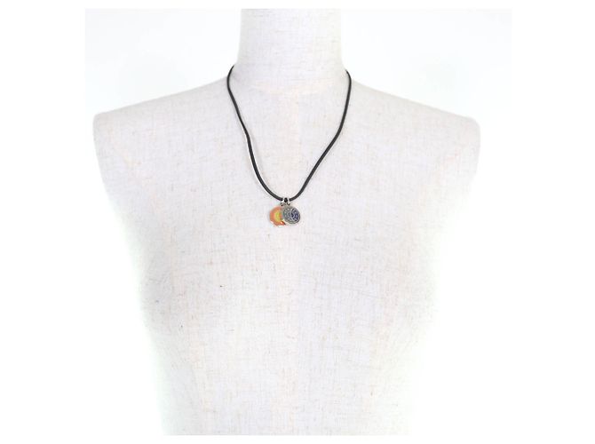 Hermès Collier Pendentif Choker HERMES Eclipse Bleu Orange - vue 4