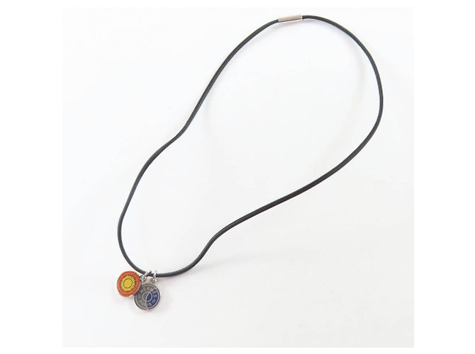 Hermès Collier Pendentif Choker HERMES Eclipse Bleu Orange - vue 5