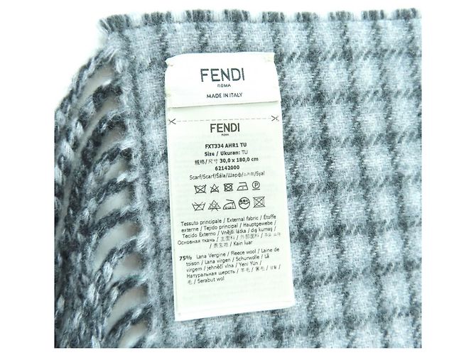 Sciarpa in misto lana e cashmere Fendi Marrone - vista 7