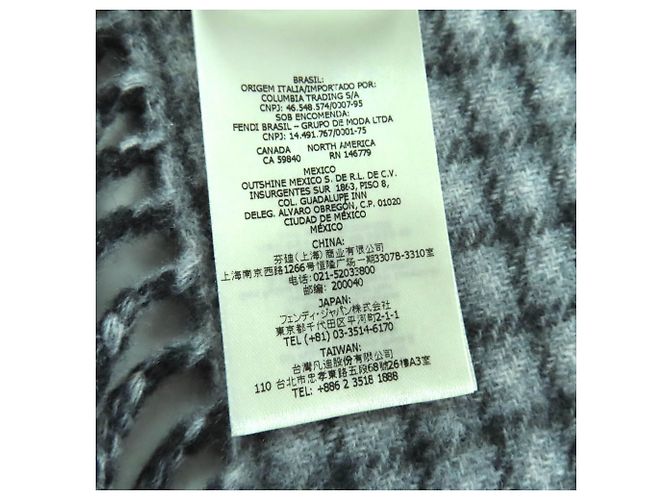 Sciarpa in misto lana e cashmere Fendi Marrone - vista 9