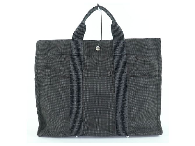 Hermès Herline MM Sellier Hardware Canvas Tote Bag Braun - Ansicht 2
