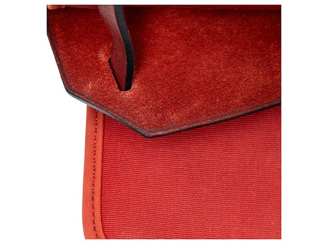 Hermès Arancione Toile Herbag Zip 31 Bordò - vista 5