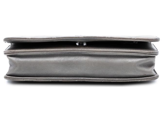 Wallet On Chain Chanel Braune CC gesteppte Lammleder Geldbörse mit durchgehender Kette Taupe - Ansicht 3