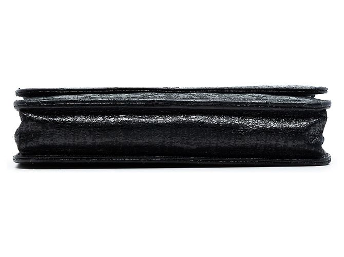 Wallet On Chain Chanel Schwarze CC gesteppte Lackleder Geldbörse mit Kette - Ansicht 3