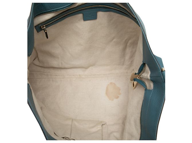 Bamboo Bolso shopper grande de piel de ternera azul con bambú Gucci Azul claro - vista 4