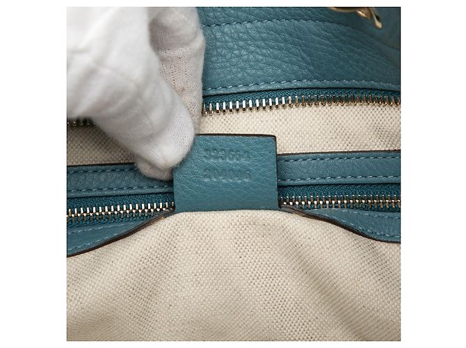 Bamboo Bolso shopper grande de piel de ternera azul con bambú Gucci Azul claro - vista 6
