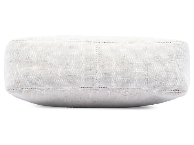 Borsa a spalla in tela Zucca bianca Fendi Bianco - vista 3