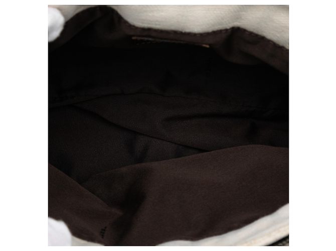 Borsa a spalla in tela Zucca bianca Fendi Bianco - vista 4