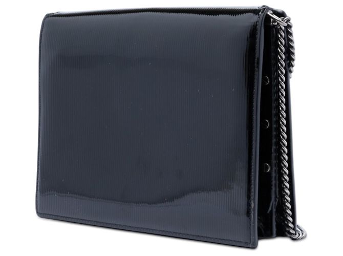 Schwarze Lackleder Monogram Cassandra Clutch von Saint Laurent - Ansicht 2