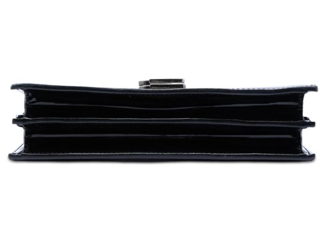 Schwarze Lackleder Monogram Cassandra Clutch von Saint Laurent - Ansicht 3