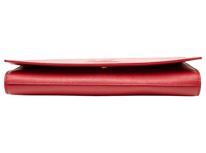 Rote große Leder-Clutch Belle de Jour von Saint Laurent - Ansicht 3